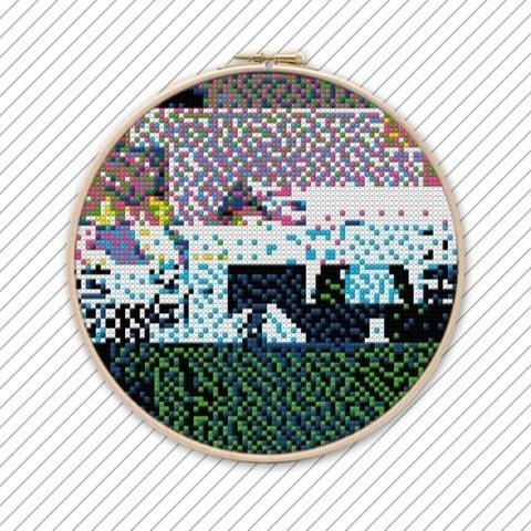 Bunte Kreuzstichvorlage. POLYCHROME #036