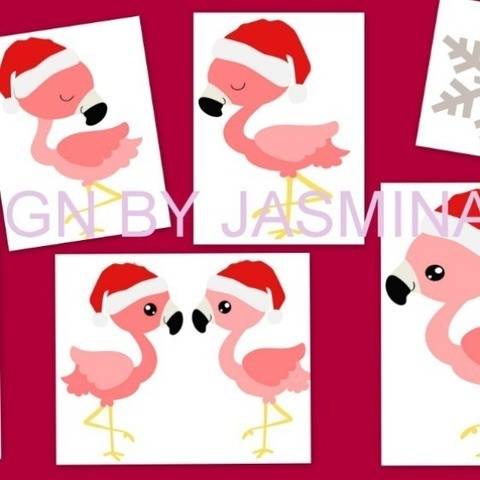 Plotterdatei Flamingo / Weihnachten SVG
