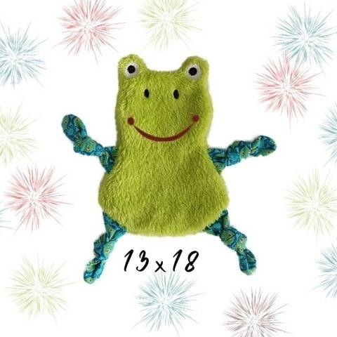 Stickdatei Frosch Kuscheltuch für den Rahmen 13 cm x 18 cm