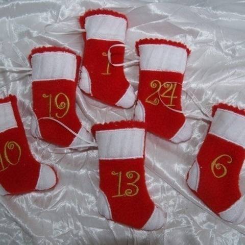 Stickdatei Weihnachten Adventskalender Stiefel