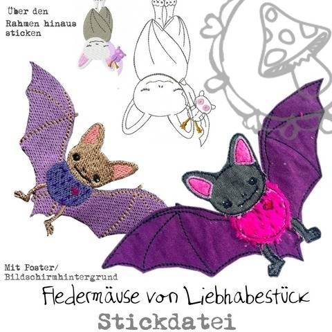 Stickdatei Fledermäuse
