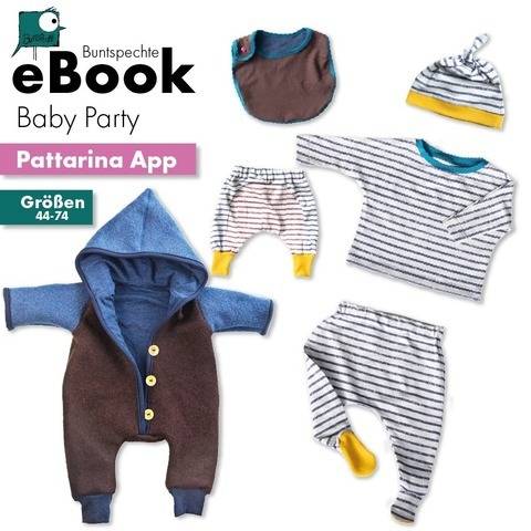 Pattarina Code & Ebook "Baby Party" 44 - 74 Overall Mütze