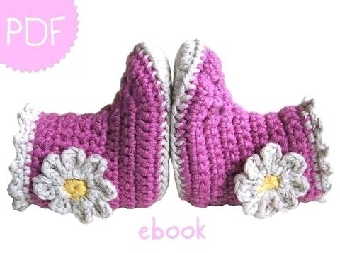 ❤ Häkelanleitung ❤ Daisy Baby Booties