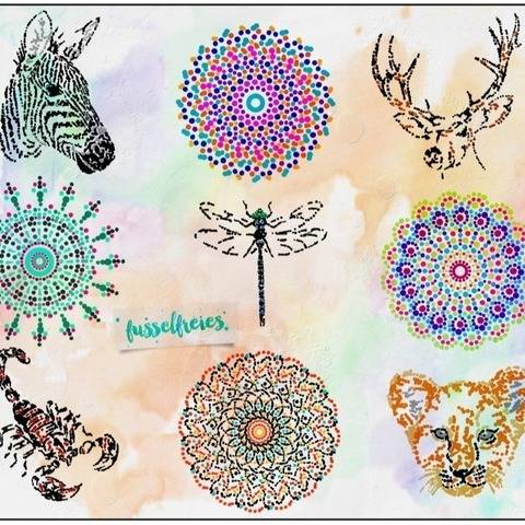 DOTTED ANIMALS & MANDALAS VOL2 Plotterdatei Serie