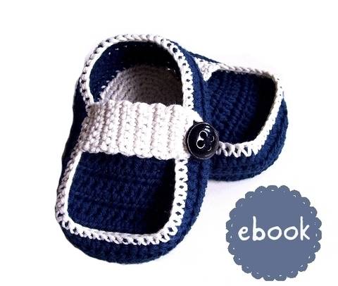 ❤ Häkelanleitung ❤ Navy Baby Loafers