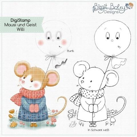 Birgit Boley Designs • DigiStamp Mausi und Geist Willi