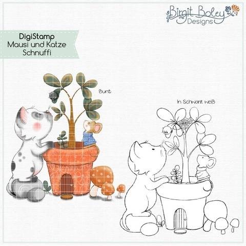 Birgit Boley Designs • DigiStamp Katze Schnuffi