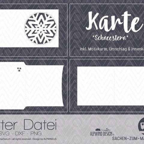 Plotter-Datei "Karte - Schneestern" inkl. Umschlag