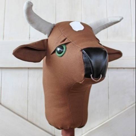 Rodeo Bull Stick Horse Hobby Horse Ride-on Toy