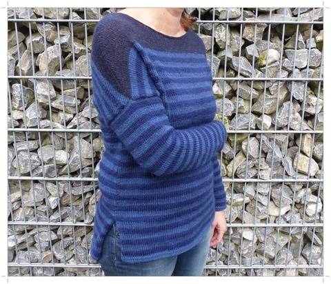 Streifen-Pullover, Strickanleitung Größe S - L