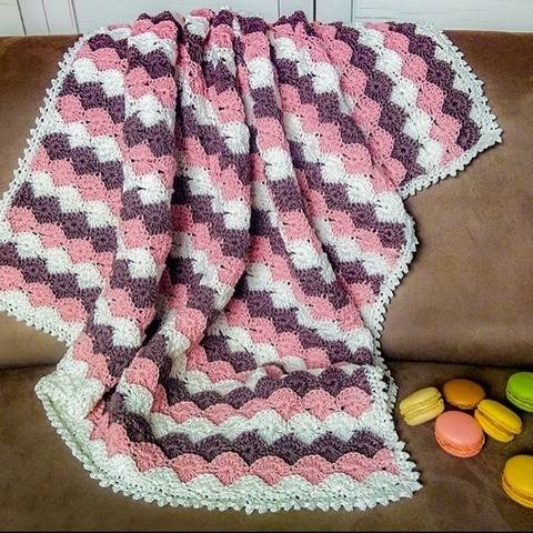 Häkelanleitung Zier- oder Babydecke "Süße Muscheln"