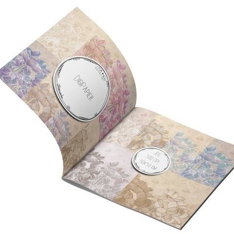 DigiPapier Vintage Blumen zarte Farben Pergament