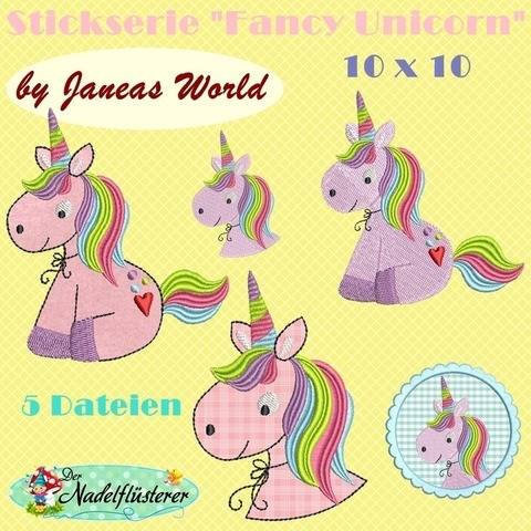Digitale Stickserie JW Fancy Unicorn 10x10