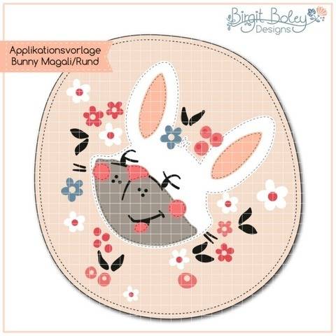 Birgit Boley Designs • Applikationsvorlage Bunny Magali Rund