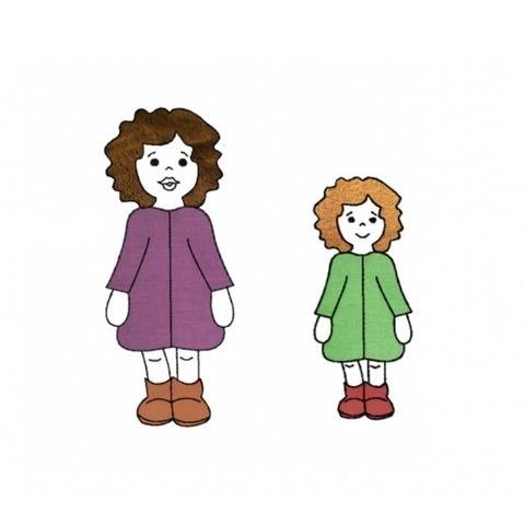 Stickdatei Mädchen mit Locken, Applikation zwei Größen
