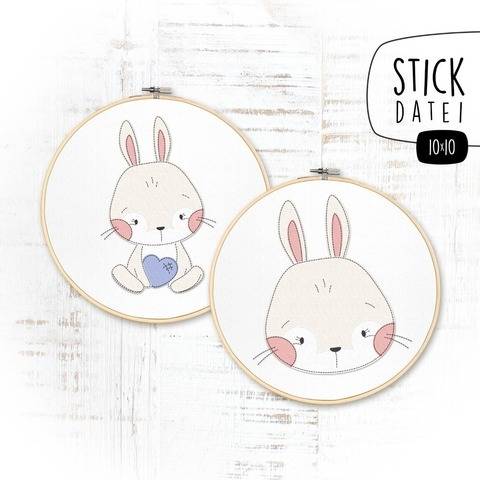 SCHNUFFELHASE DOODLE Stickdatei 10x10