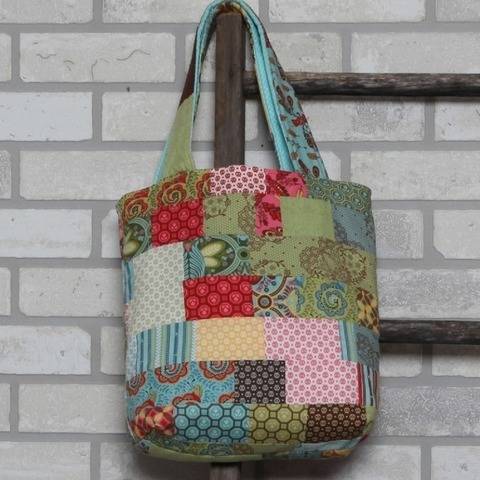 Patchwork Bag Quilt - PDF Sewing, 12" tall