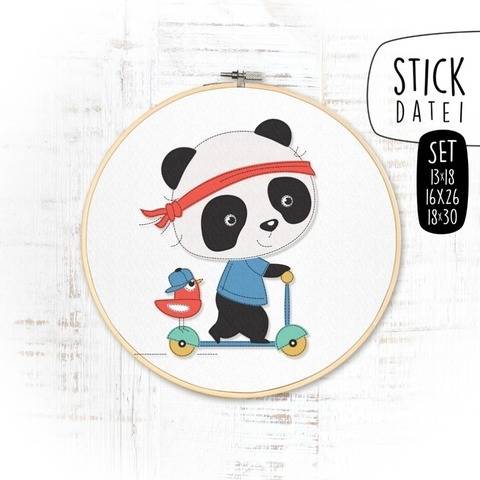 KLEINER ENTDECKER DOODLE Stickdatei SET