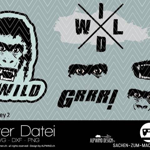 Plotter-Datei "wild monkey" #2