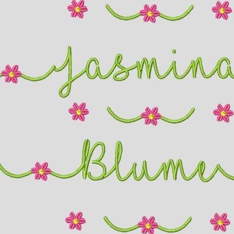Stickdatei Schrift Blume In Love ca.25mm Set 560
