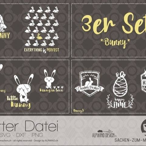 Plotter-Datei "bunny" (3er-Set)