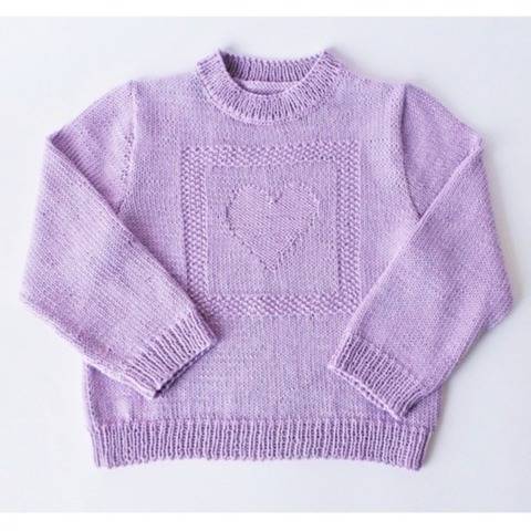 Pull enfant coeur en coton - Tutoriel tricot