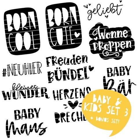 Plotterdateien für Babys & Kids SET 3 | SVG u. DXF