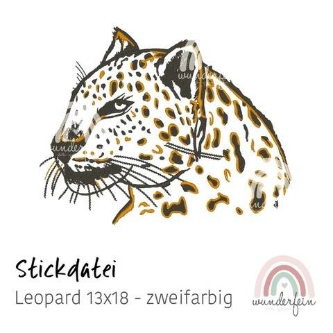 Stickdatei Leopard 13x18 - zweifarbig