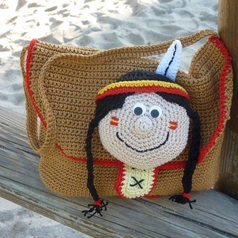 Häkelanleitung - Kindertasche "Indianermädchen"
