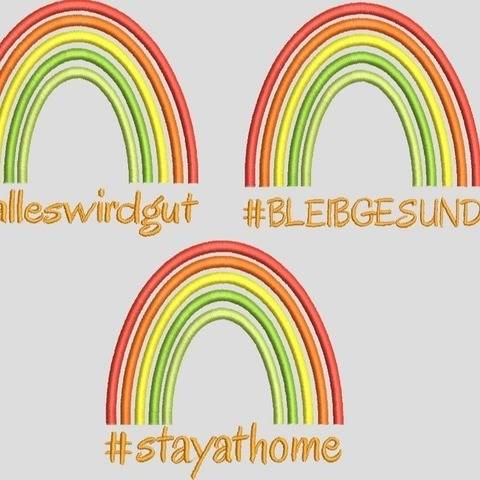 Stickdatei stay at home - Bleib Gesund Virus 2 Größen 603d