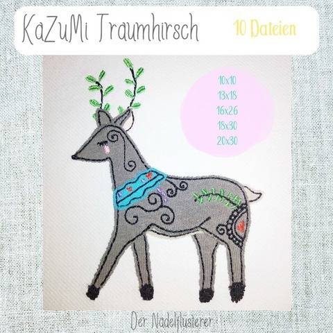 Digitale Stickdatei KaZuMi Traumhirsch 10x10 - 20x30