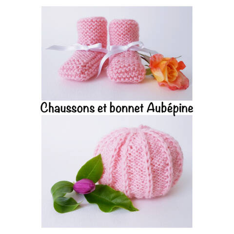 Chaussons et bonnet Aubépine