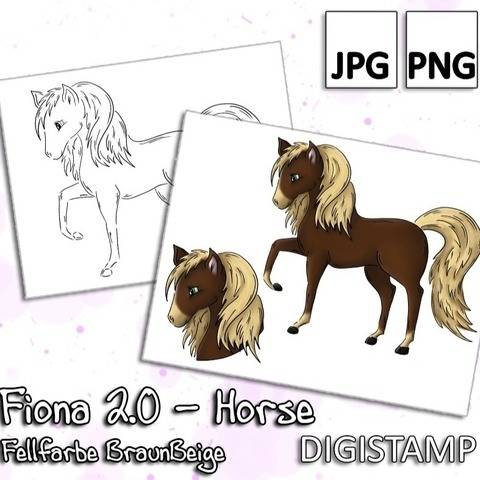Fiona 2.0 - Horse - BraunBeige - DigiStamp