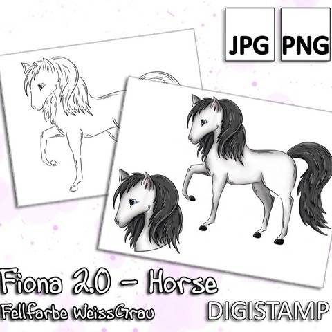 Fiona 2.0 - Horse - WeißGrau - DigiStamp