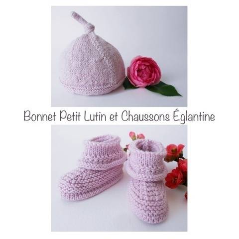 Bonnet Petit Lutin et Chaussons églantine - Tutoriel tricot