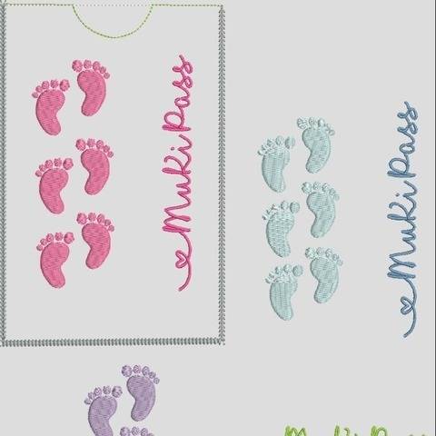 Stickdatei MuKiPass 2 Mutterkindpass Babyfüsse