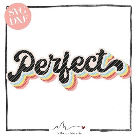 Retro Plotterdatei “Perfect” mit 3D-Effekt | SVG u. DXF