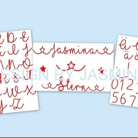 Plotterdatei Schrift " In Love " Stern / Glitter SVG