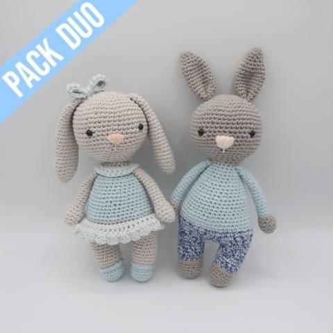 Câline + Câlin, les lapins • PACK Amigurumis crochet