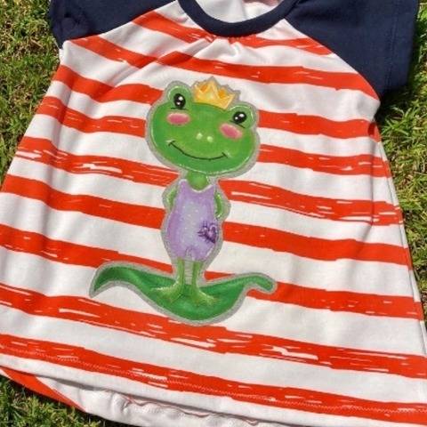 Applikation Frosch Mädchen Krone