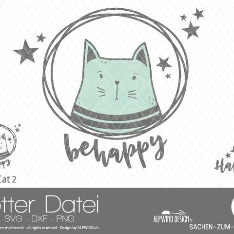 Plotter-Datei "Happy Cat" #2