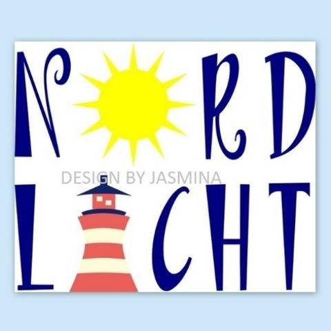 Plotterdatei SVG Nordlicht / Sonne und Leuchtturm