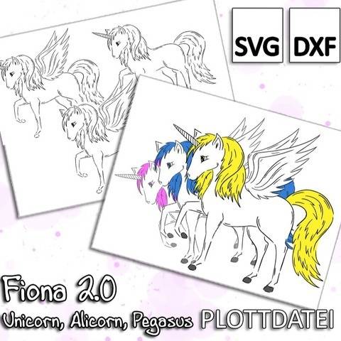 Fiona 2.0 - Unicorn, Alicorn, Pegasus - Plottdatei