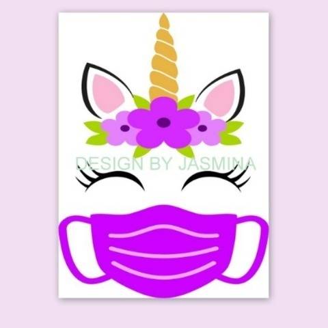 Plotterdatei Einhorn mit Maske / Virus SVG