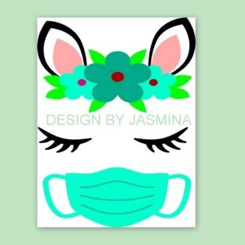 Plotterdatei Lama mit Maske / Virus SVG