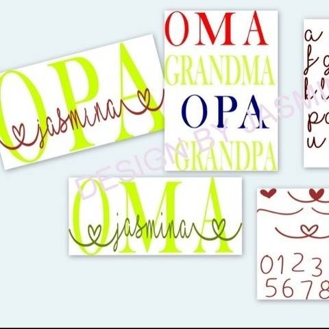 Plotterdatei Oma Opa in Love SVG mit Schrift