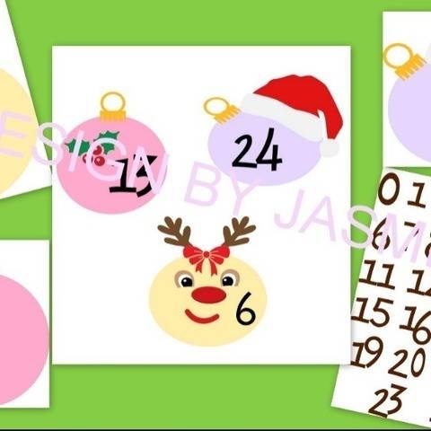 Plotterdatei Adventskalender Weihnachten Kugeln SVG