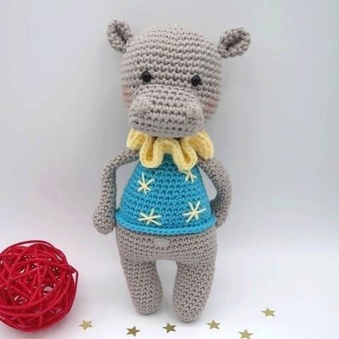 Noam, l'hippopotame • Amigurumi au crochet