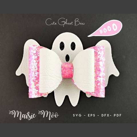Halloween Ghost Bow SVG | Halloween Bow Template
