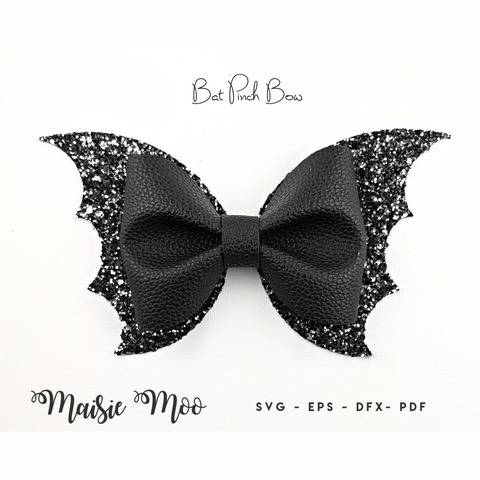 Bat Pinch Bow SVG | Halloween Bow Template |